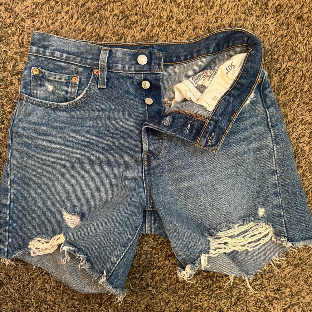 Levi’s midi jean shorts